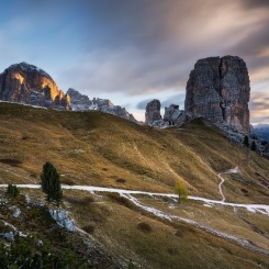 First Light of Cinque Torri