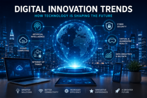 digital innovation trends with futuristic technology and AI systems