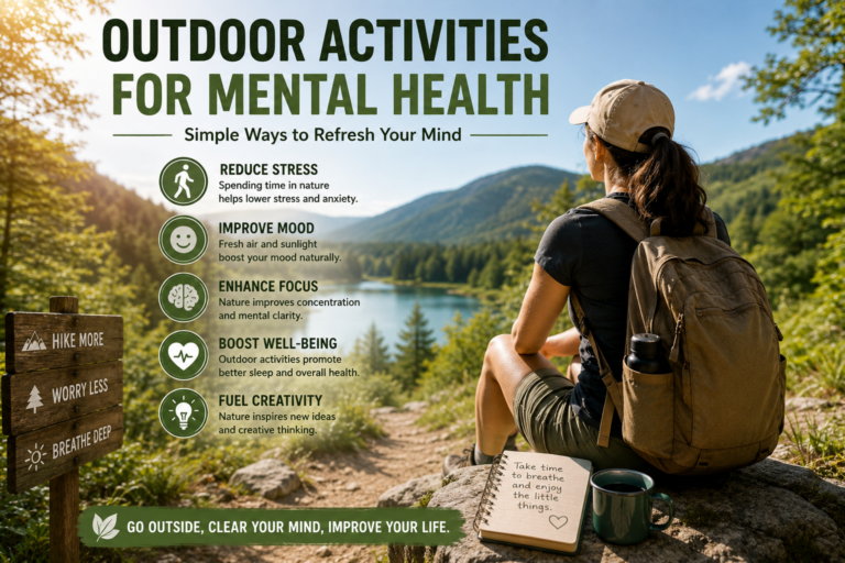 outdoor activities for mental health in nature with relaxing environment