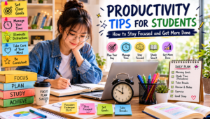 productivity tips for students studying with focus and time management